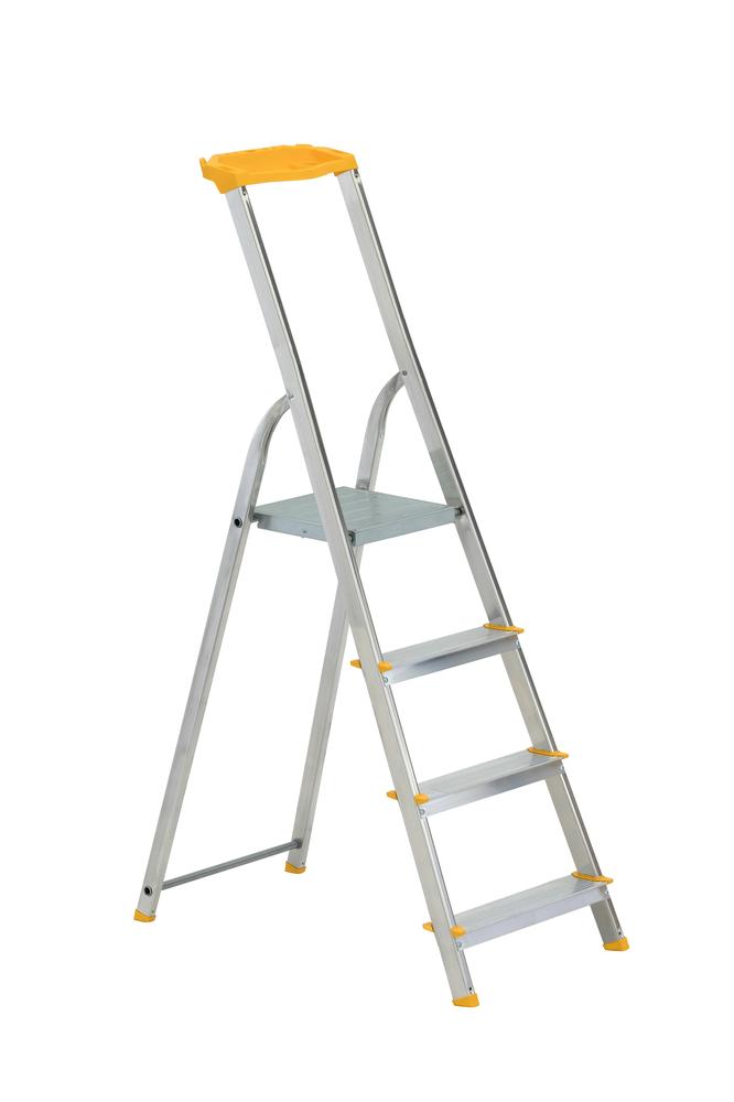 Schůdky jednostranné hliníkové EUROSTYL s poličkou