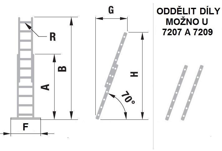 Žebřík dvoudílný výsuvný EUROSTYL