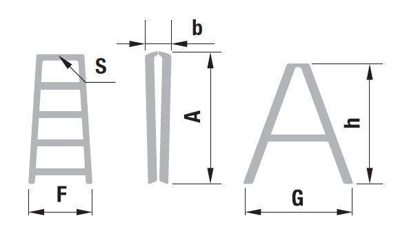Schůdky oboustranné hliníkové EUROSTYL se zámkem