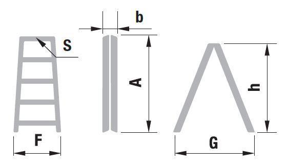 Schůdky oboustranné hliníkové FORTE